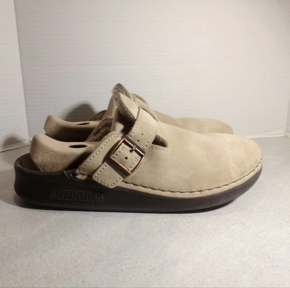 Birkenstock Boston Shearling Tan Clogs US sz. Men 10. Woman 11-11.5 - Picture 5 of 10